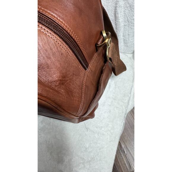 NFL Dallas Cowboys Brown Genuine Leather Weekender Duffel Bag New With Tags - Picture 11 of 16